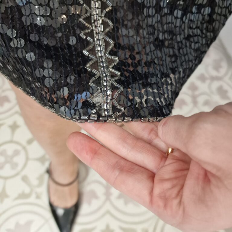 Prezioso Abito vintage seta e paillettes - immagine 5