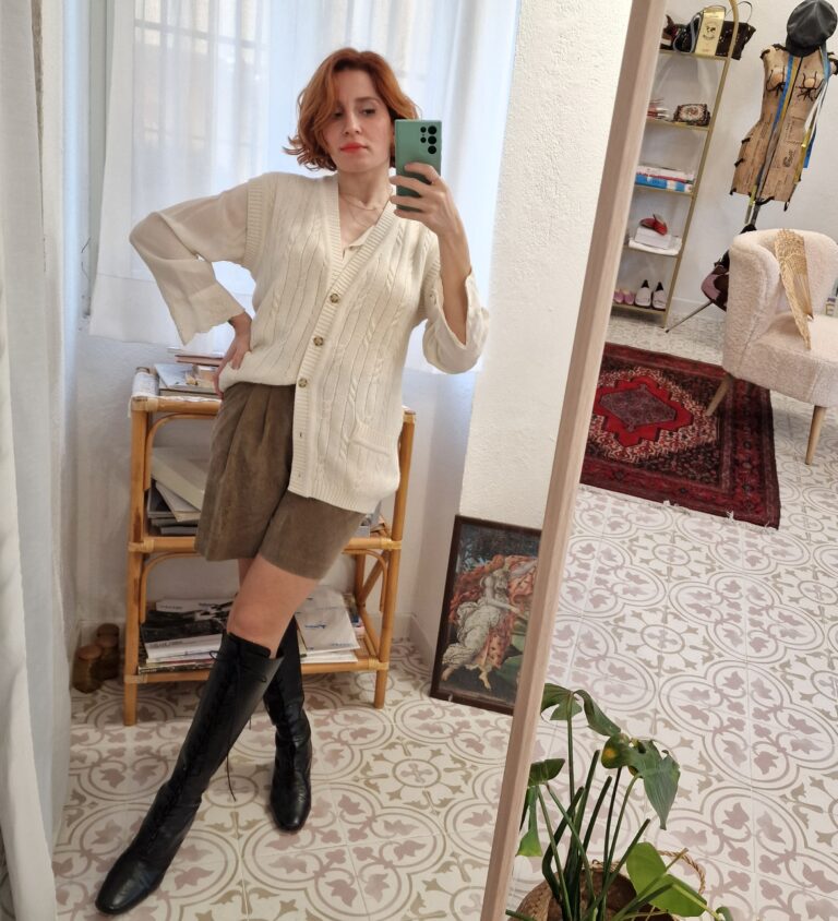 Gilet vintage panna - immagine 4