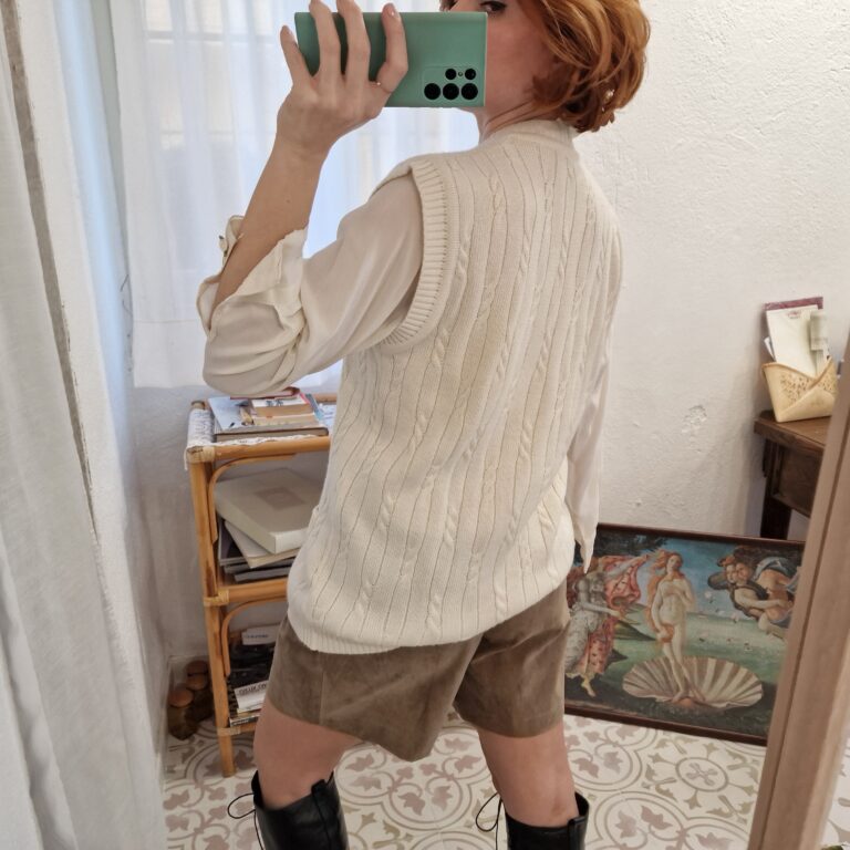 Gilet vintage panna - immagine 5