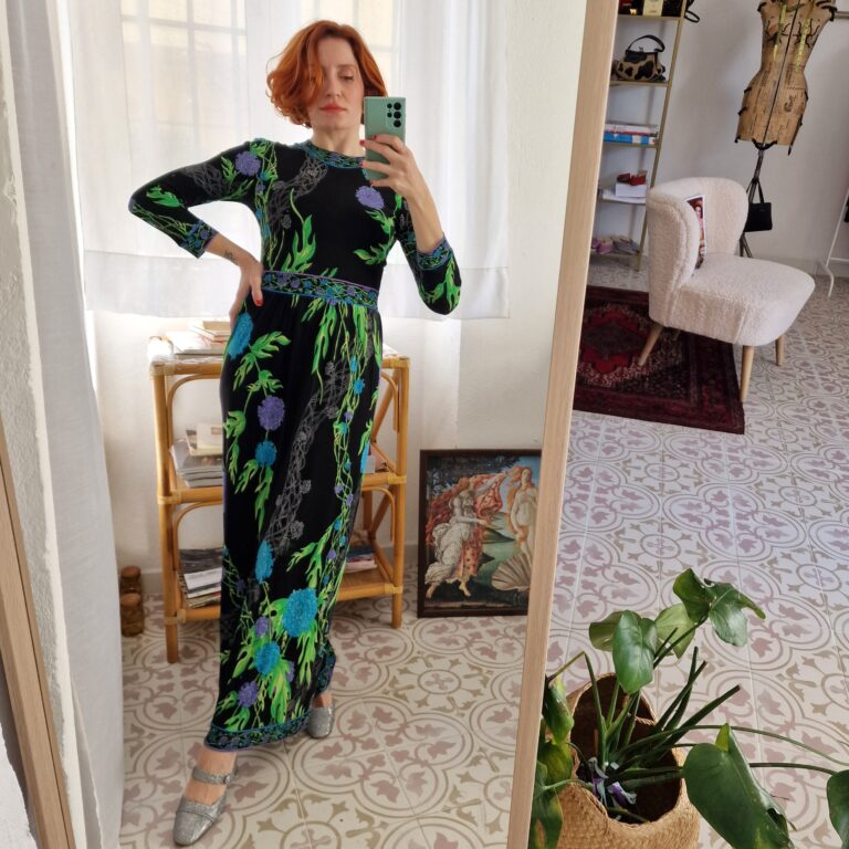 Abito raro vintage 70's in Seta - immagine 2