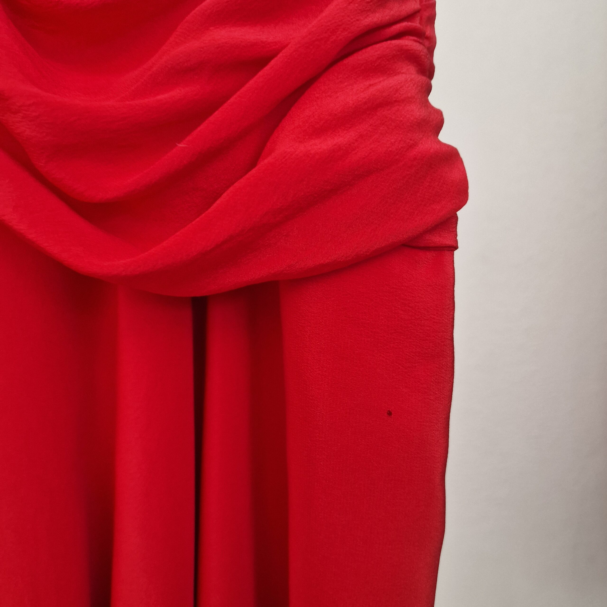 Abito Vintage rosso pura Seta drappeggiata - immagine 10