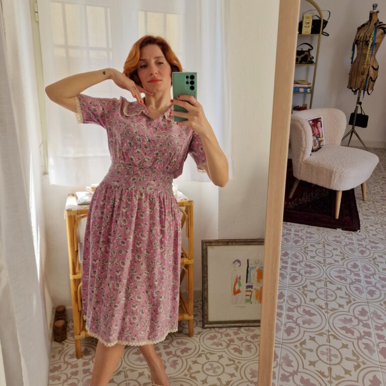 Abito vintage sartoriale in Seta
