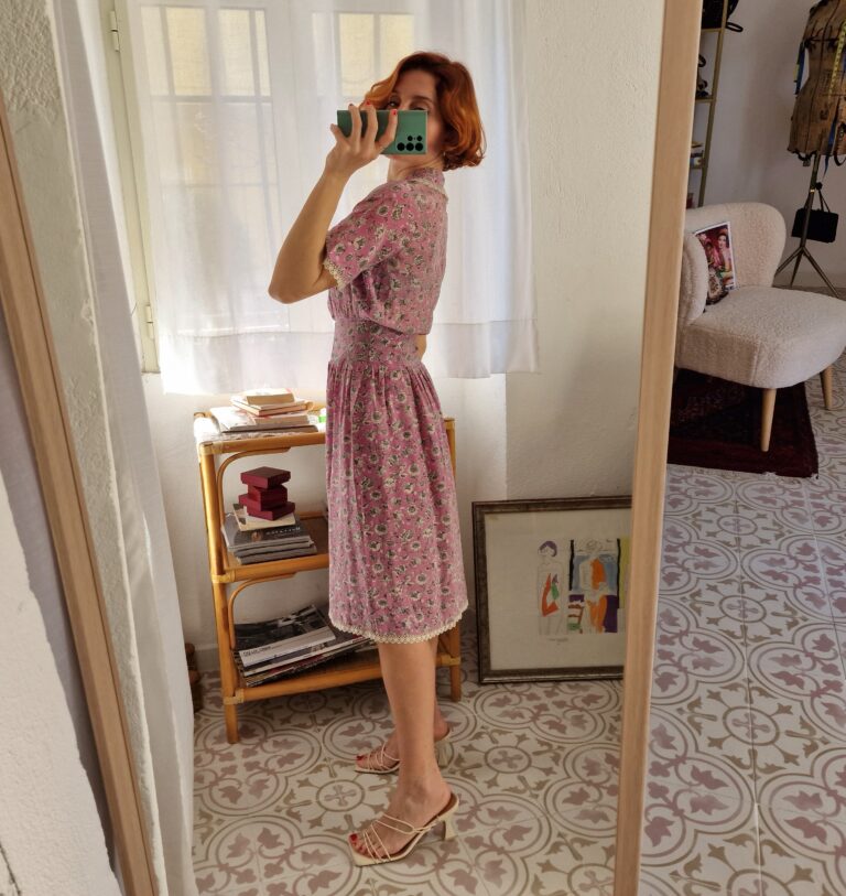Abito vintage sartoriale in Seta - immagine 7