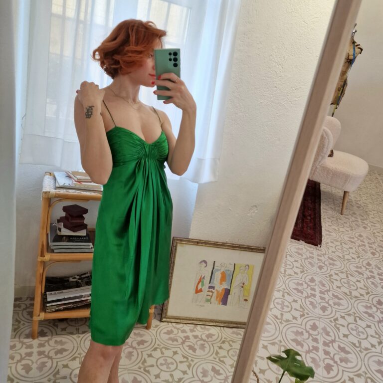 Abito vintage Pura Seta smeraldo - immagine 6