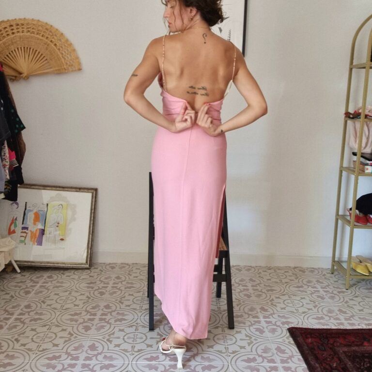 Abito rosa vintage Gai Mattiolo Couture - immagine 3