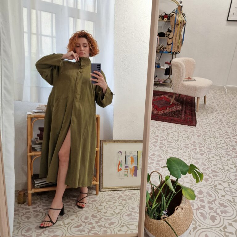 Trench vintage soft oliva