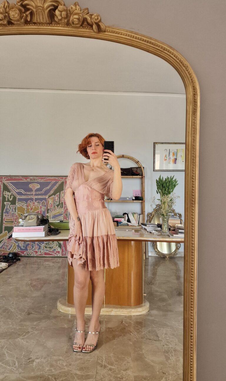 Prezioso Abito by Anna Molinari Seta rosa antico