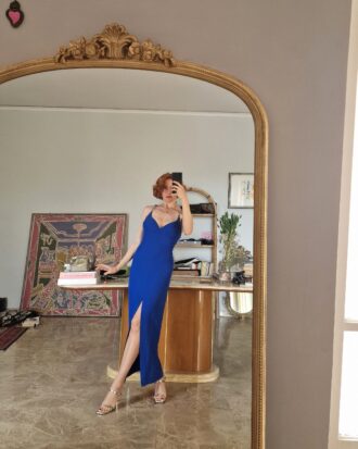 Abito vintage anni 90 by Gai Mattiolo blu cobalto
