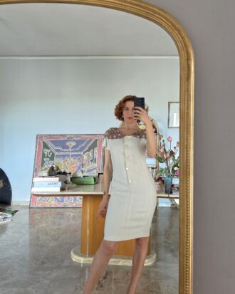 Abito vintage anni 70 by Valentino Garavani in lino e seta tg 40/42