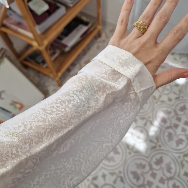 Kimono White silk sartoriale - immagine 4