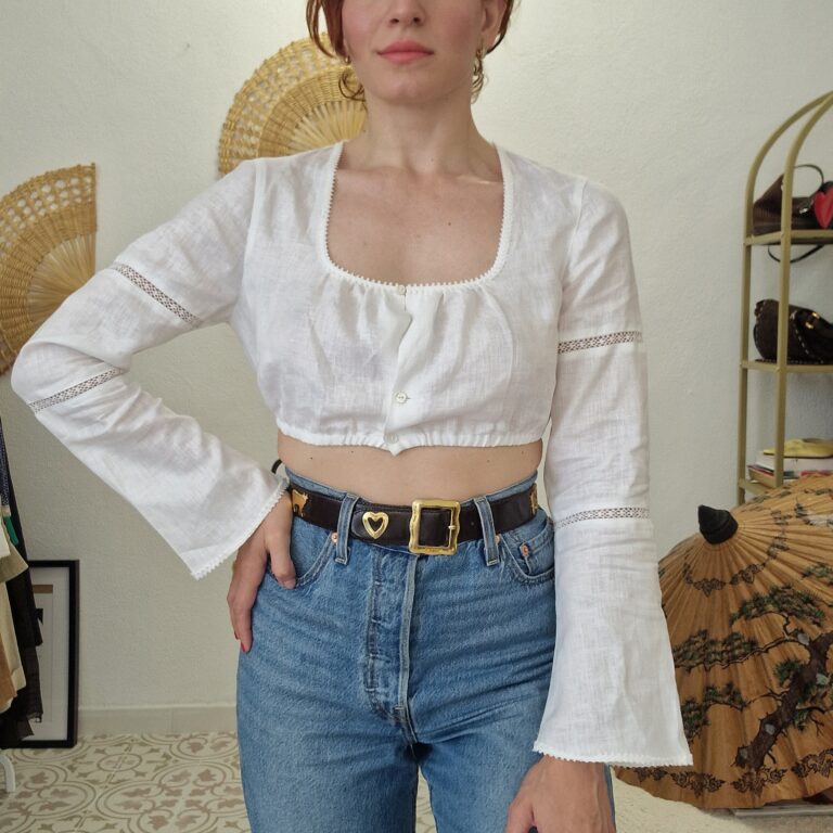 Crop top tirolese Puro Lino tg 40/42