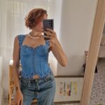 Corsetto francese steccato ceruleo tg 40