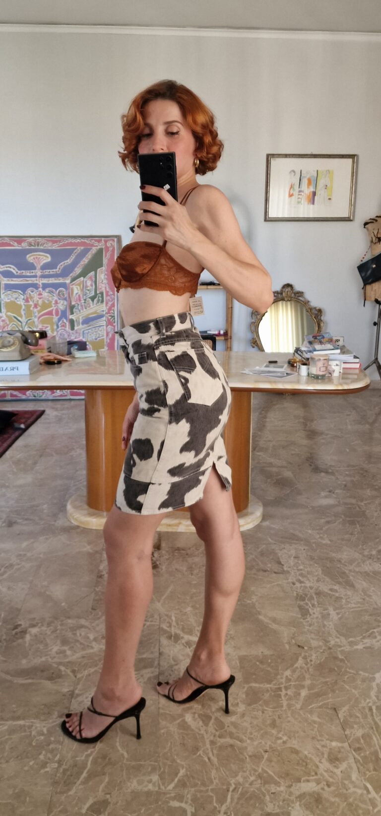 Moschino Gonna vintage cow skirt tg 38 - immagine 4