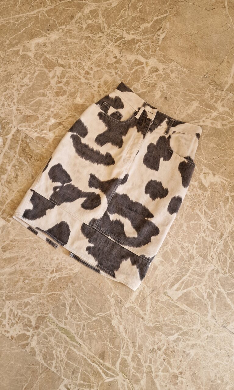 Moschino Gonna vintage cow skirt tg 38