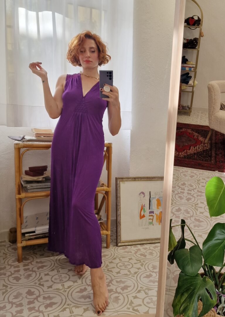 Abito viola jersey by La Perl