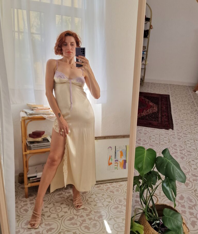 Abito seta oro e lilla Malizia by La Perla - immagine 4