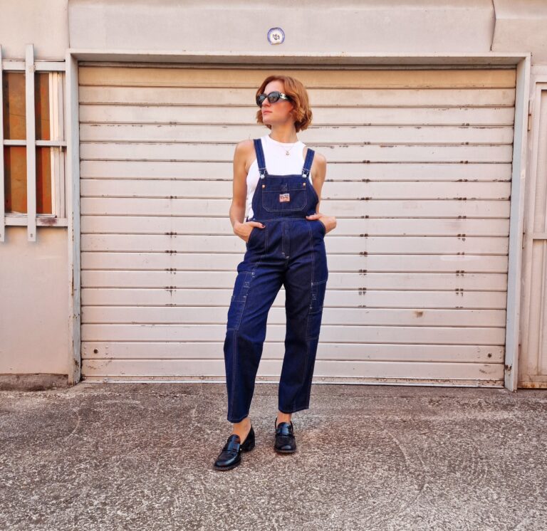 Salopette vintage denim scuro