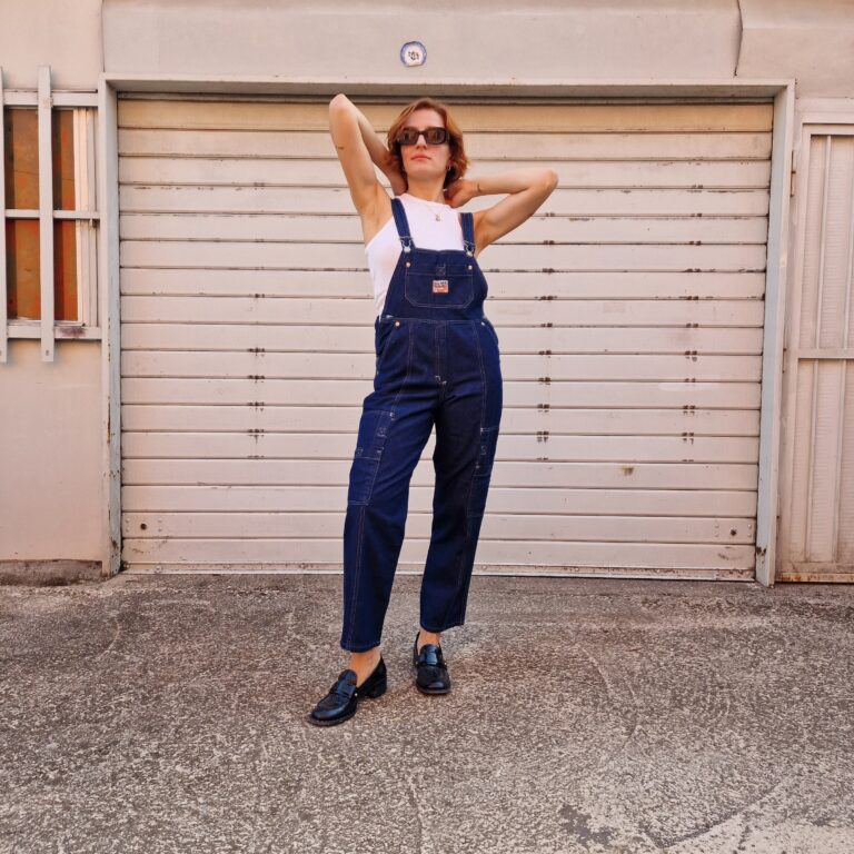 Salopette vintage denim scuro - immagine 2