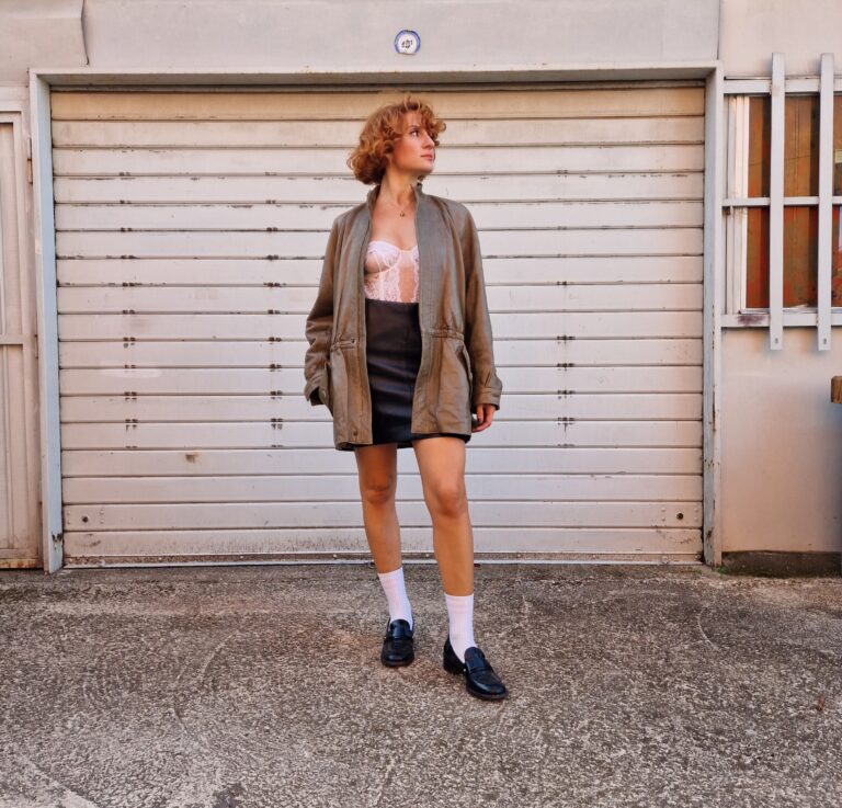 Parka vintage in vera pelle color Kaki - immagine 20