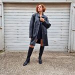 Cappotto in vera pelle nera