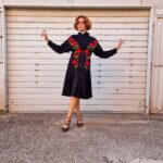 Abito vintage rose ricamate