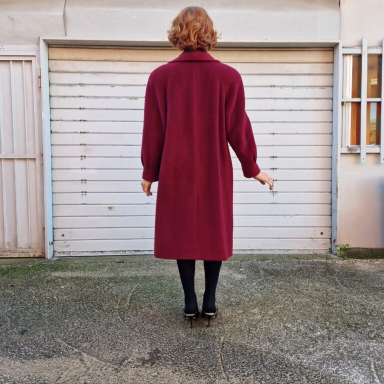 Cappotto vintage Burgundy lana Alpaca - immagine 14