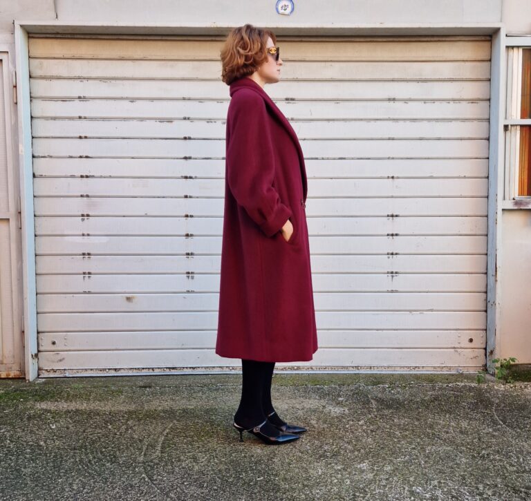 Cappotto vintage Burgundy lana Alpaca - immagine 10
