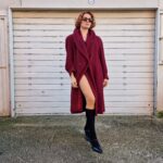 Cappotto vintage Burgundy lana Alpaca