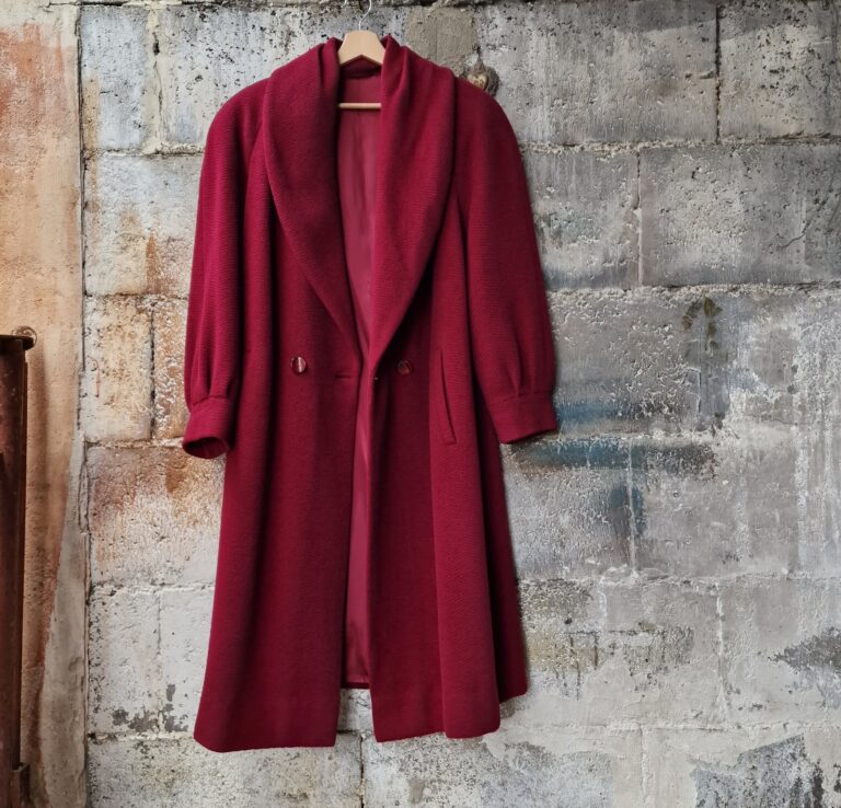 Cappotto vintage Burgundy lana Alpaca - immagine 2