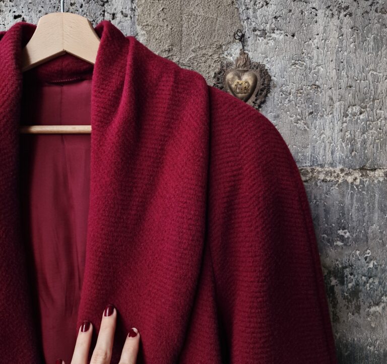 Cappotto vintage Burgundy lana Alpaca - immagine 4