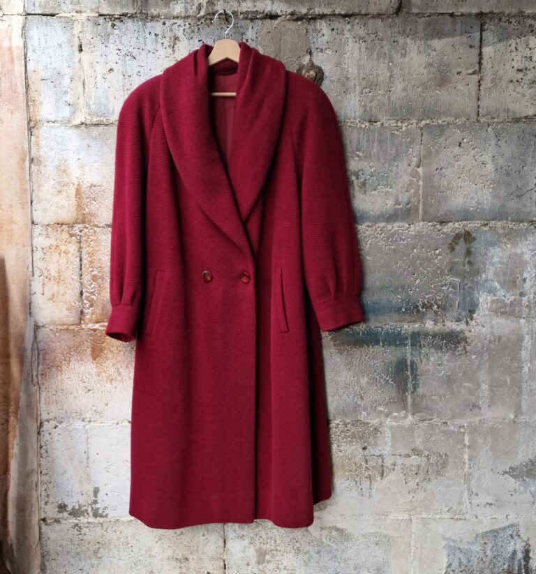 Cappotto vintage Burgundy lana Alpaca - immagine 3