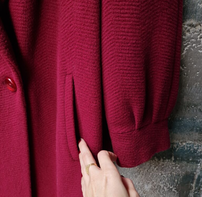 Cappotto vintage Burgundy lana Alpaca - immagine 6