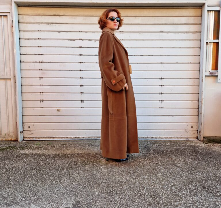 Caramel vintage super long Coat Pura Lana - immagine 5