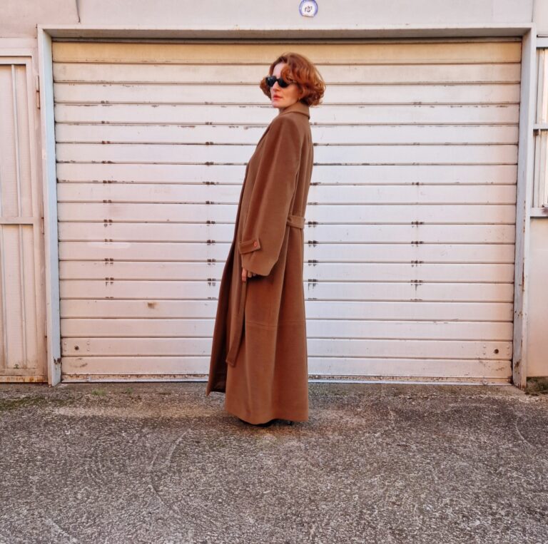 Caramel vintage super long Coat Pura Lana - immagine 3