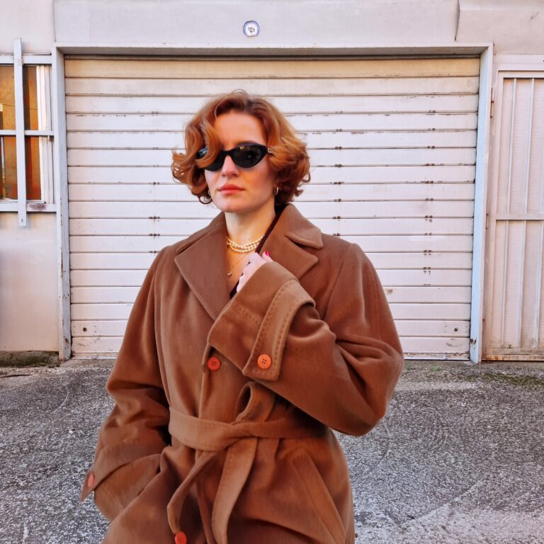 Caramel vintage super long Coat Pura Lana - immagine 6