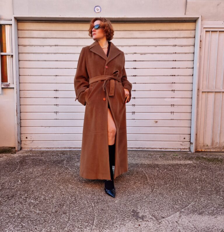 Caramel vintage super long Coat Pura Lana - immagine 11