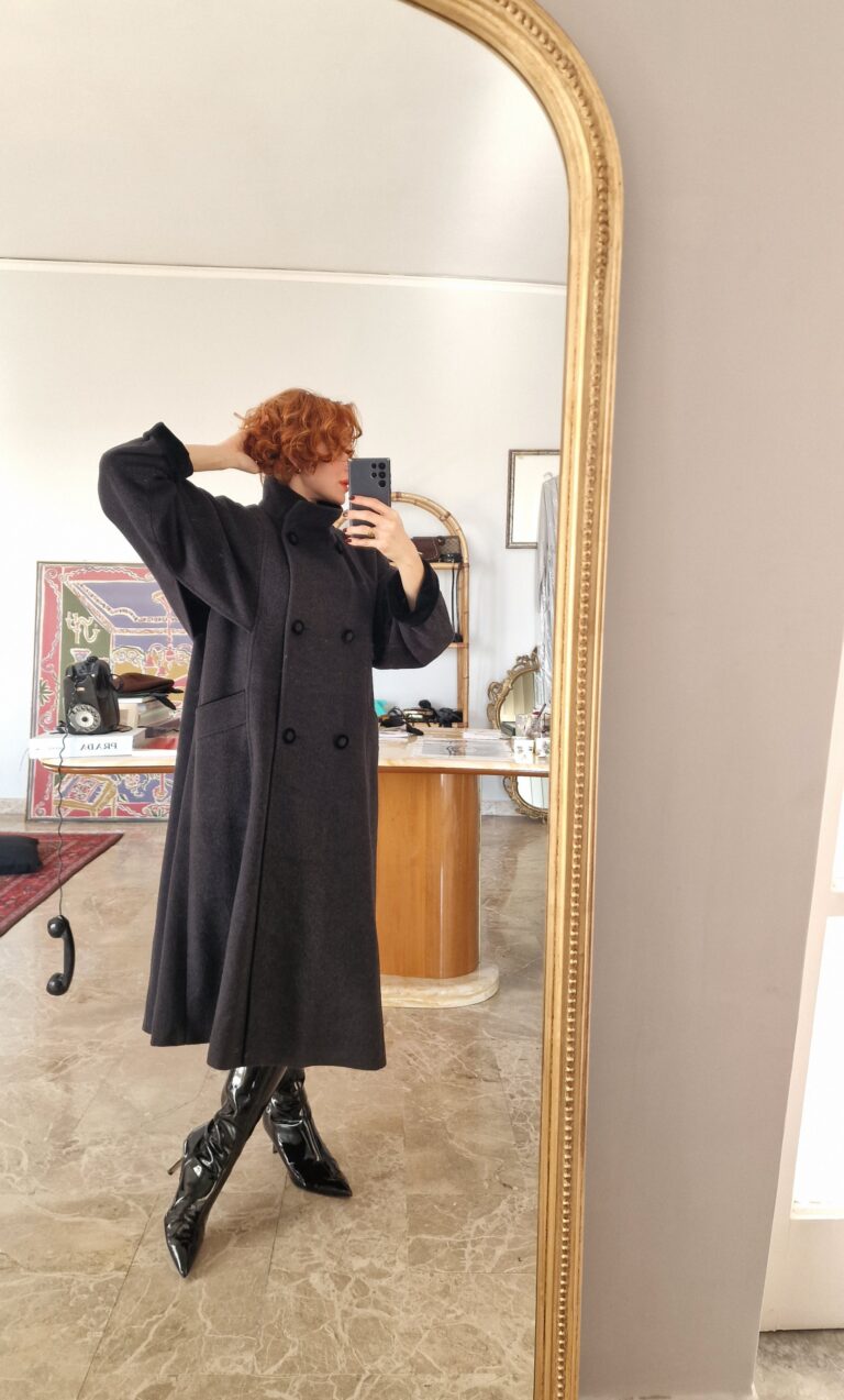 Cappotto vintage grigio in Lana & Cashmere - immagine 6