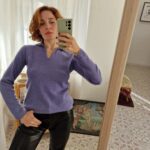 Maglione Polo puro cashmere Lavanda