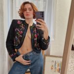 Giacca vintage Seta e perline ricamate a mano