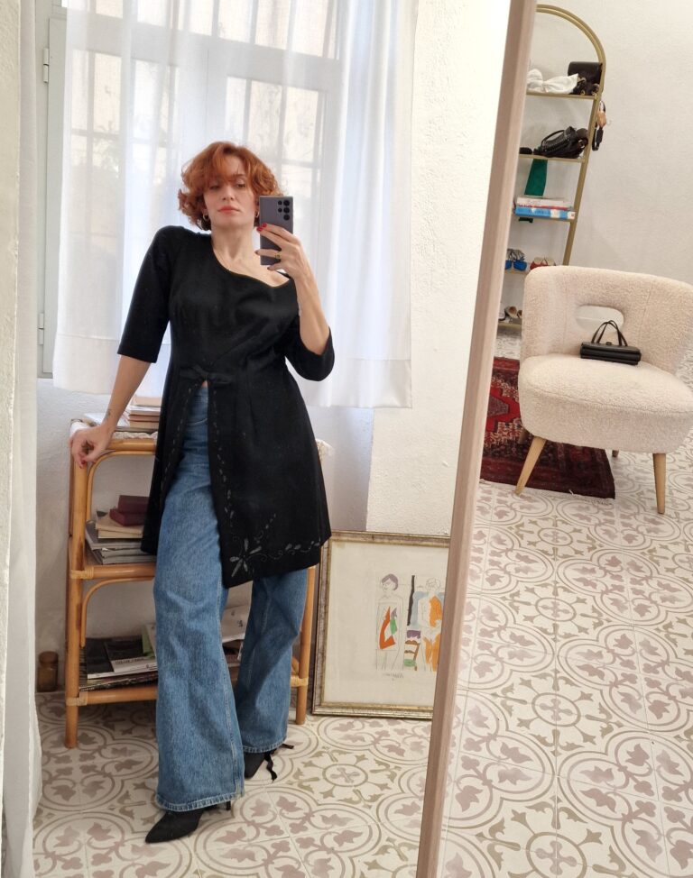 Abito vintage sartoriale nero - immagine 5