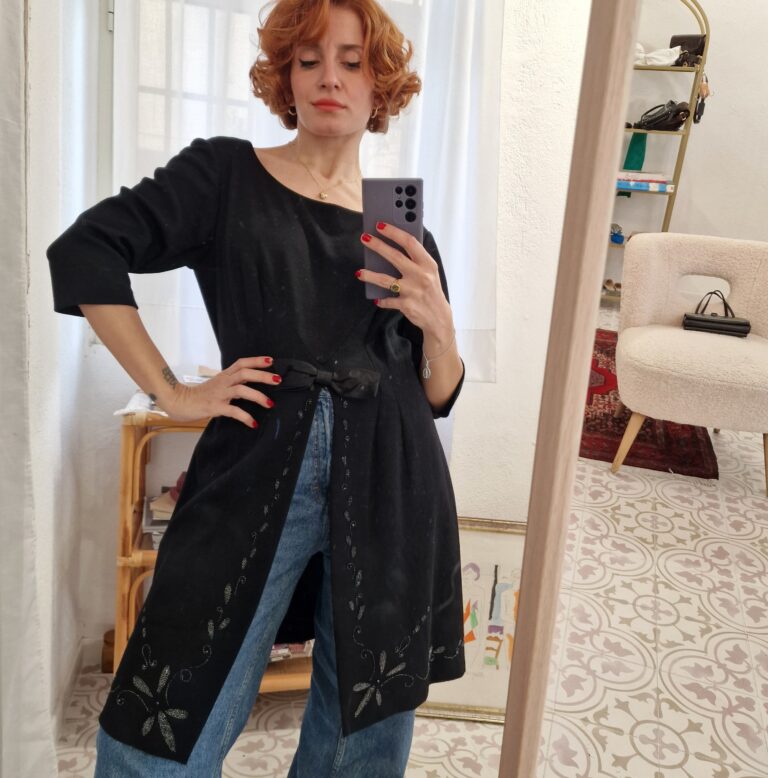 Abito vintage sartoriale nero