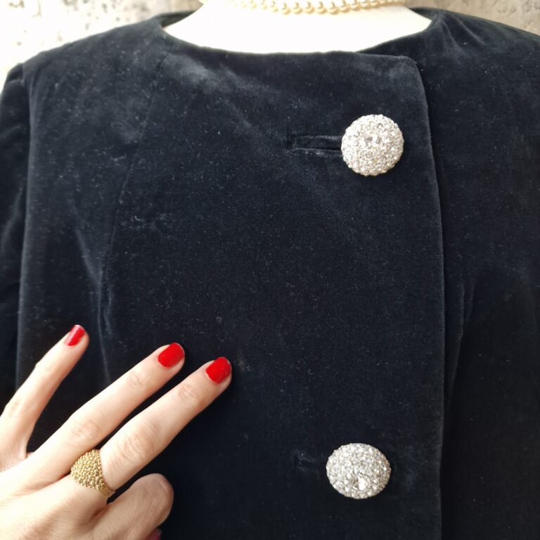 Cappotto cimelio vintage sartoriale in velluto - immagine 16