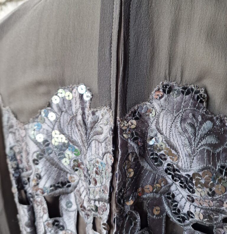 Abito vintage sartoriale seta e paillettes - immagine 10