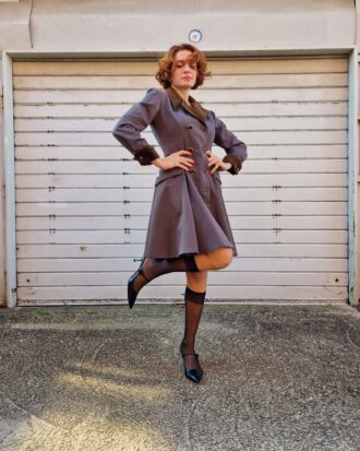 Abito vintage con inserti in velluto