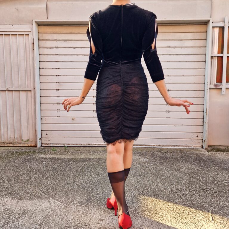 Moschino vintage dress velluto e pizzo - immagine 9