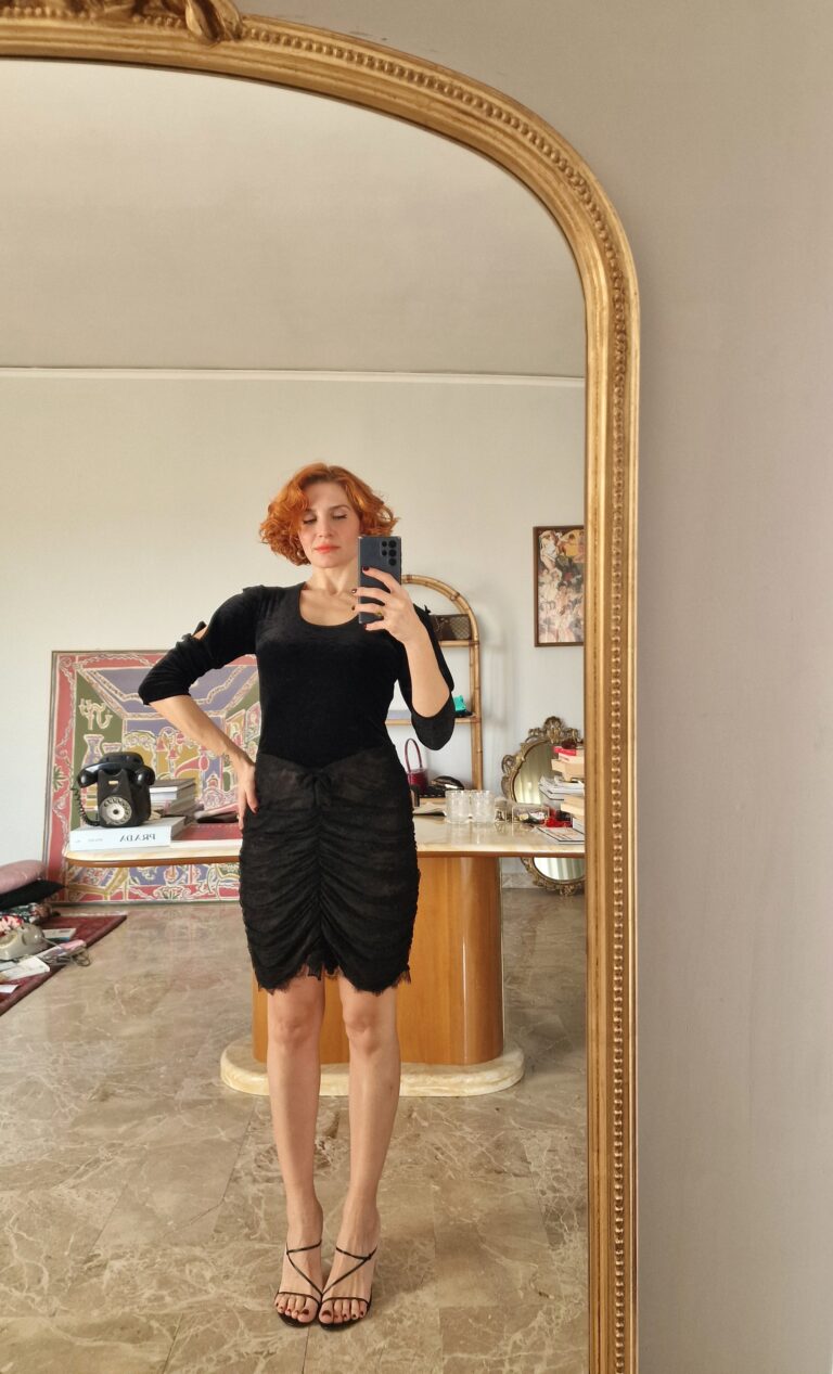 Moschino vintage dress velluto e pizzo - immagine 4