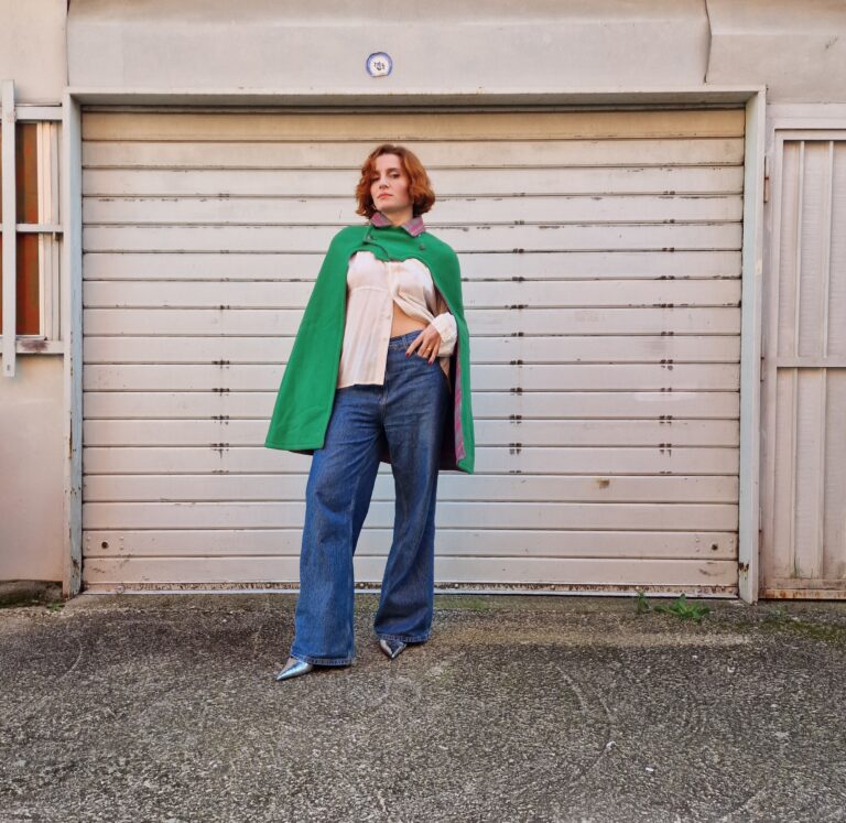 Cape mantella vintage anni 70 reversibile - immagine 10