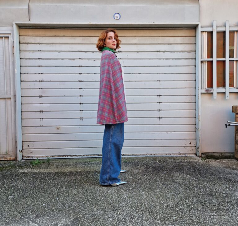 Cape mantella vintage anni 70 reversibile - immagine 7