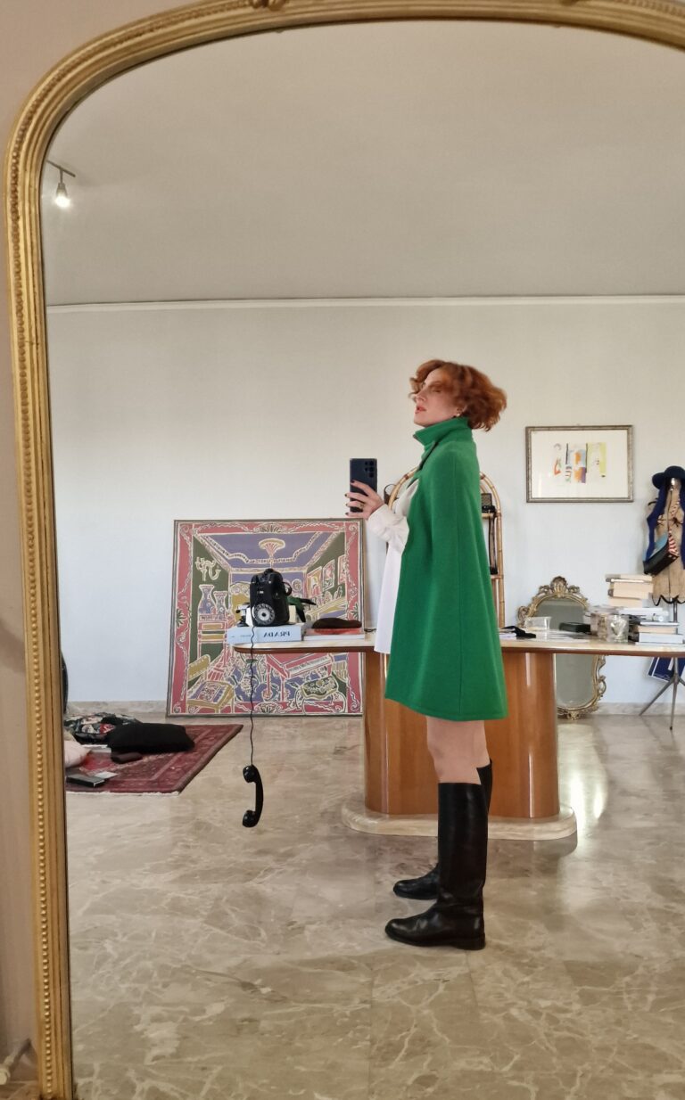 Cape mantella vintage anni 70 reversibile - immagine 3