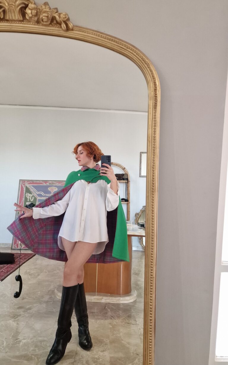 Cape mantella vintage anni 70 reversibile - immagine 20